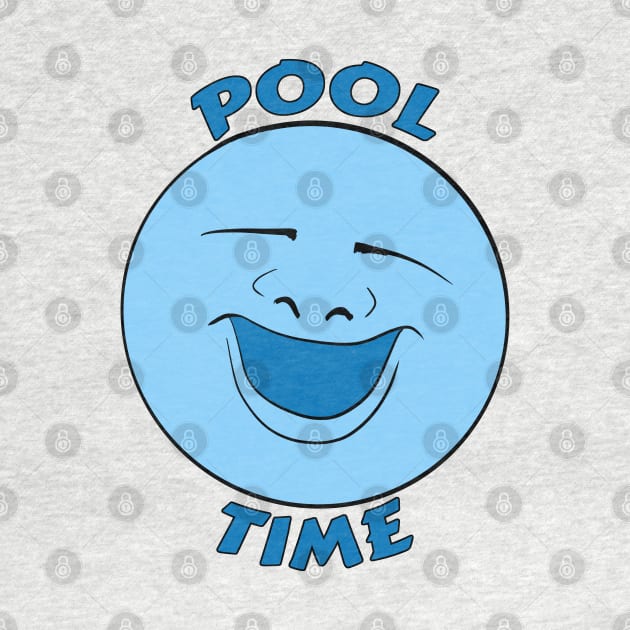 Pool Time Happy Blue Moon Face by Turnersartandcrafts